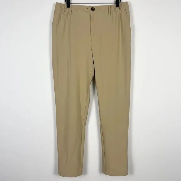 Chubbies Everywear Performance Pants Mens Large Brown Stretch Elastic Waist - Picture 3 of 16